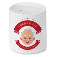 Skarbonki - SKARBONKA DZIEŃ DZIADKA KOCHAM CIĘ Z SERCA z Nadrukiem ze Zdjęciem - miniaturka - grafika 1