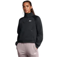 Bluzy sportowe damskie - Damska bluza treningowa Under Armour UA  Armour Fleece Pro  Zip - czarna - UNDER ARMOUR - miniaturka - grafika 1