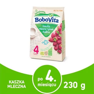 Nutricia BOBOVITA Kaszka mleczno-ryżowa o smaku malinowym po 4 m-cu 230 - Kaszki dla dzieci - miniaturka - grafika 4