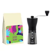 ZESTAW - HARIO Mini Mill Slim PLUS + kawa ziarnista HAYB Filter Blend 250g