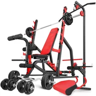 Ławki treningowe - Zestaw Ms37_190Kg_Kier Ławka Dwustronna + Stojaki Wielopoziomowe + Prasa Na Nogi + Modlitewnik + Wyciąg + Zestaw Gryfów I Obciążeń - Marbo Sport - miniaturka - grafika 1