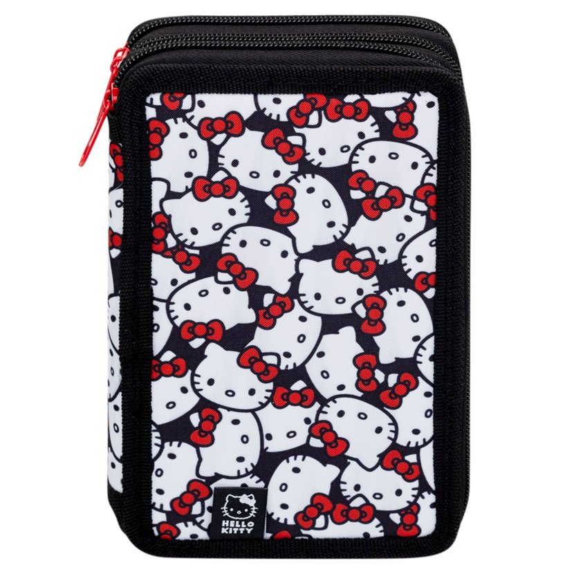 Piórnik, Hello Kitty, z wyposażeniem, czarny