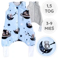 Śpiworki dla dzieci - BabyU, Śpiworek ocieplany nogawki skarpetki bawełna LUNA 1,5 TOG 3-9 mieś - miniaturka - grafika 1