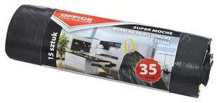 Office products Worki na śmieci domowe z taśmą , super mocne (LDPE), 35L, czarne (22023218-05) - Worki na śmieci - miniaturka - grafika 1
