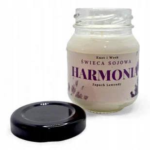 Świeca Sojowa Harmonia ręcznie wykonana Handmade 80 ml zapach Lawenda - Świece - miniaturka - grafika 1