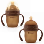 Butelki dla niemowląt - Butelka Silikonowa Antykolkowa Eple 150ml Brązowa 0–3M BPA FREE - miniaturka - grafika 1