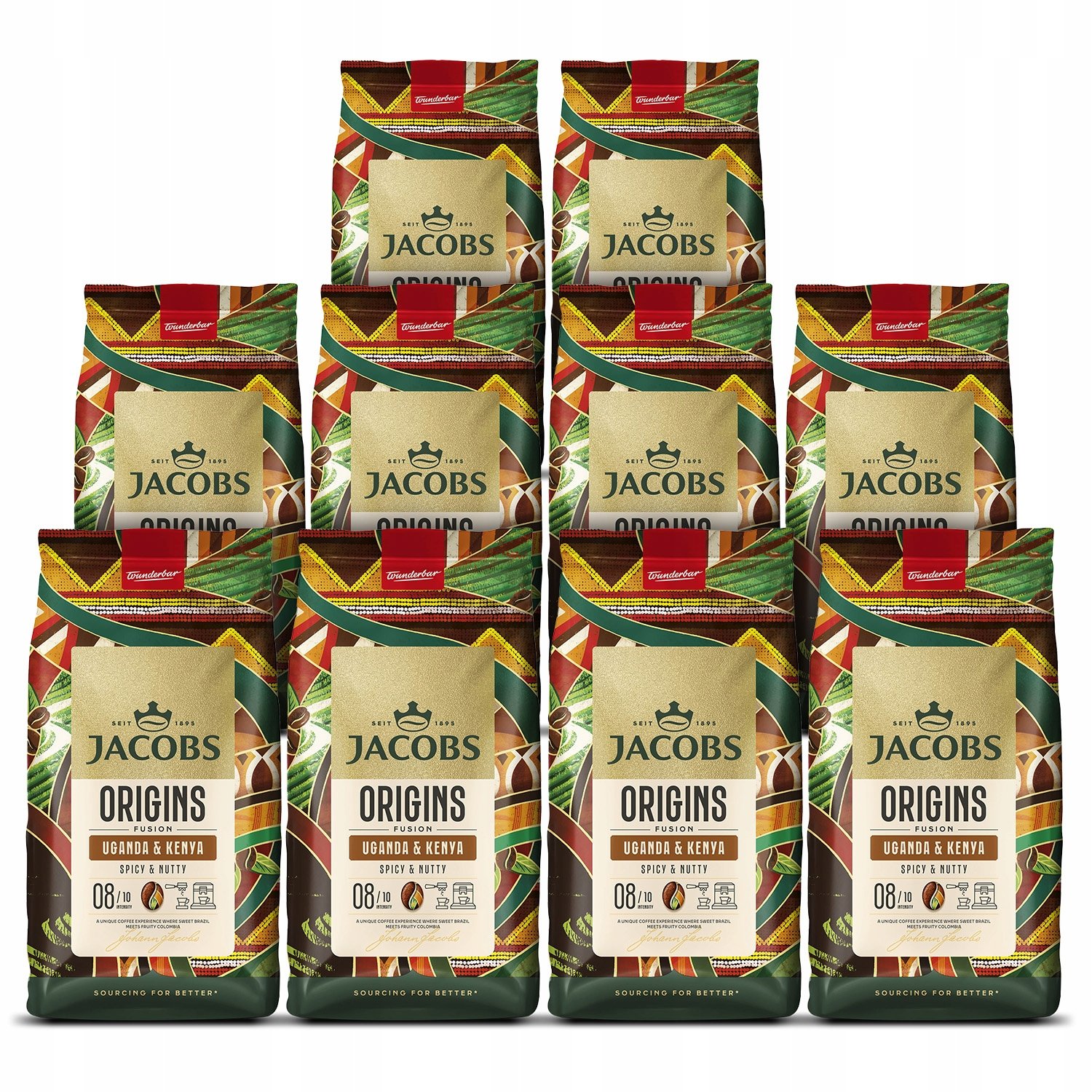 Kawa ziarnista Jacobs Origins Fusion Uganda & Kenya 10x 1kg