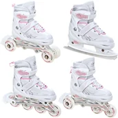 Rolki - Rolki Łyżwy 4w1 Croxer Optima White/Pink 31-34 - miniaturka - grafika 1