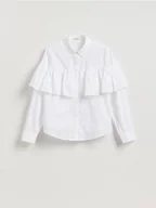 Koszule damskie - Reserved - Koszula z falbaną - biały - miniaturka - grafika 1