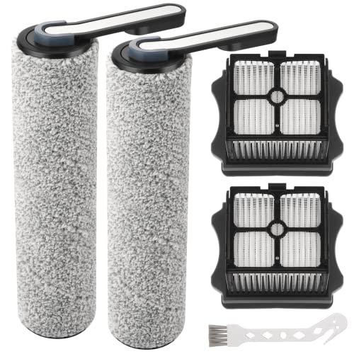 Szczotka rolkowa S5 i filtr odkurzacza HEPA zamiennik do Tineco Floor ONE S5 / S5 Pro / S5 Pro 2 / S5 Blue części zamienne do bezprzewodowego odkurzacza na mokro i sucho zawierają 2 filtry HEPA, 2