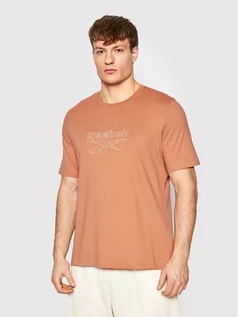 Koszulki męskie - Reebok T-Shirt Classics Vector H54450 Beżowy Regular Fit - grafika 1