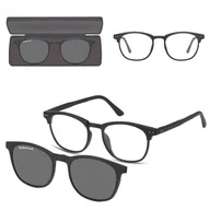Okulary korekcyjne, oprawki, szkła - Okulary pod korekcję z polaryzacyjną nakładką przeciwsłoneczną na magnes CLIP-M-TRC297-1 czarny - miniaturka - grafika 1