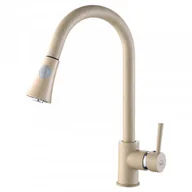 Baterie kuchenne - LAVEO BLD 469D DARU Bateria zlewozmywakowa stojąca z wyciąganą wylewką Jednouchwytowa Sposób montażu: stojący Głowica: 35 mm Zasięg wylewki: 229 mm Wykończenie: beż - miniaturka - grafika 1