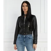 Kurtki damskie - Liu Jo Skórzana kurtka | Cropped Fit - miniaturka - grafika 1
