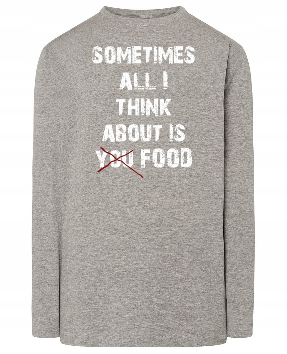 Longsleeve zabawny nadruk napis JEDZENIE r.XXL