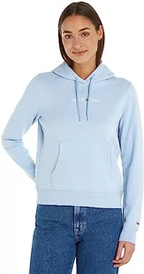 Tommy Jeans Damska bluza z kapturem Tjw Reg Serif Linear, Chambray Blue, L - Bluzy damskie - miniaturka - grafika 1