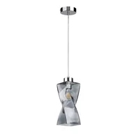 Lampy sufitowe - Lampa wisząca 1-punktowa, Twist, 10x10x110 cm, chrom, szkło dymione - miniaturka - grafika 1