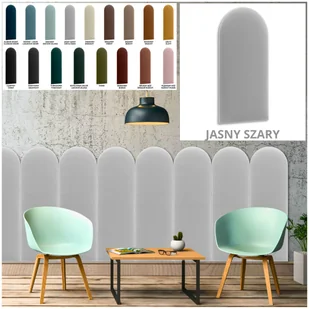 Panel Tapicerowany Ścienny Płotek 30x100 Jasny Szary Welur Oeko-Tex / Smartlife24pl - Meble modułowe i akcesoria - miniaturka - grafika 1