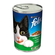 Mokra karma dla kotów - Felix Kawałki w galaretce Królik z kaczką 24x400 g - miniaturka - grafika 1