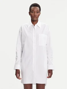 Calvin Klein Jeans Sukienka koszulowa LV047C022G Biały Oversize - Sukienki - miniaturka - grafika 1