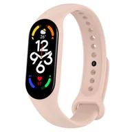 Akcesoria do smartwatchy - Opaska pasek silikonowy do Xiaomi Mi Band 5/6/7 "Piaskowy róż" - miniaturka - grafika 1