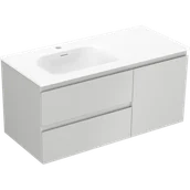 Szafki łazienkowe - Mexen Orio szafka łazienkowa 100 cm z umywalką Vela lewą, 2S, 1D, szara mat/biała mat - 91A13-10047-3-BBFFF62-W23L01 - miniaturka - grafika 1