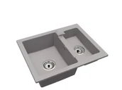 Zlewozmywaki - Brado Kuchenny Zlewozmywak Granitowy Półtorakomorowy Yogi Syfon Chrom - miniaturka - grafika 1