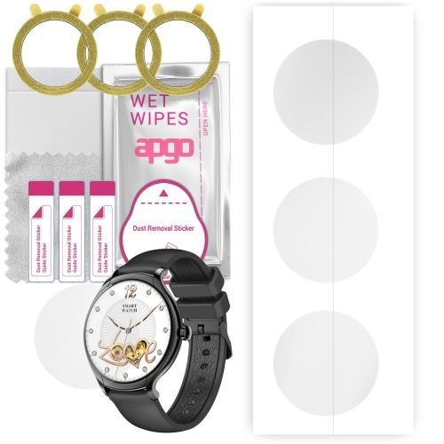 3x folia ochronna hydrożelowa do Rubicon RNCF13 - apgo Smartwatch Hydrogel Protection Ochrona na ekran smartwatcha
