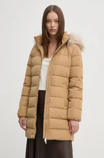 Tommy Hilfiger kurtka puchowa damska kolor beżowy zimowa WW0WW43234 - Kurtki damskie - miniaturka - grafika 1