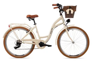 Rower miejski damski z przerzutkami Goetze 26 cali kremowy - Rowery - miniaturka - grafika 1