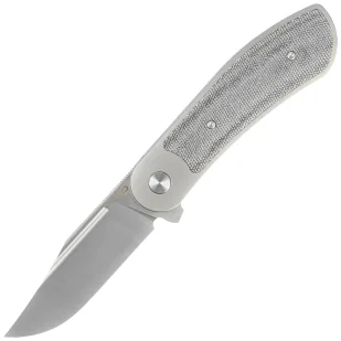 Nóż składany Bestech Vestige Grey Titanium/Black Micarta, Satin MagnaCut by Justin Lundquist (BT2411A) - Noże - miniaturka - grafika 1