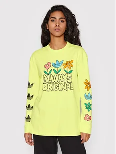 Adidas Bluzka Always Original Graphic HC5428 Żółty Loose Fit - Bluzki damskie - miniaturka - grafika 1