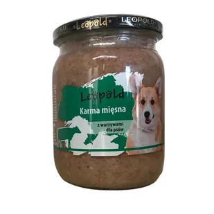 Leopold Karma mięsna z warzywami dla psów 500g (Słoik) - Mokra karma dla kotów - miniaturka - grafika 1