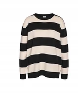Swetry damskie - NOISY MAY CZARNO BIAŁY SWETER W PASY Z RĘKAWEM DŁUGIM s X_A - miniaturka - grafika 1