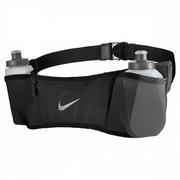 Pozostały sprzęt i akcesoria do ćwiczeń - NIKE Pas do biegania DOUBLE POCKET FLASK BELT 3.0 black/silver - miniaturka - grafika 1