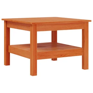 vidaXL Stolik kawowy wosk brązowy 55x55x40 cm lite drewno sosnowe - Ławy i stoliki kawowe - miniaturka - grafika 1