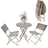 Meble ogrodowe - MEBLE NA BALKON OGRÓD TARAS składane komplet ZESTAW Stół 2 krzesła - miniaturka - grafika 1