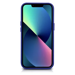iCarer Litchi Premium Leather Case skórzane etui iPhone 14 magnetyczne z MagSafe ciemnoniebieski (WMI14220709-DB) - Etui i futerały do telefonów - miniaturka - grafika 2