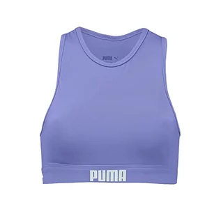 Stroje kąpielowe - PUMA Damski strój kąpielowy typu racerback bikini top, fioletowy (elektryczny), S, purpurowy elektryczny, S - grafika 1