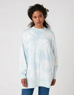 Bluzy damskie - DAMSKA BLUZA MATERIAŁOWA WRANGLER OVERSIZED SWEAT BLUE TIE DYE W6Q4HAB27 112130836 - Wrangler - miniaturka - grafika 1