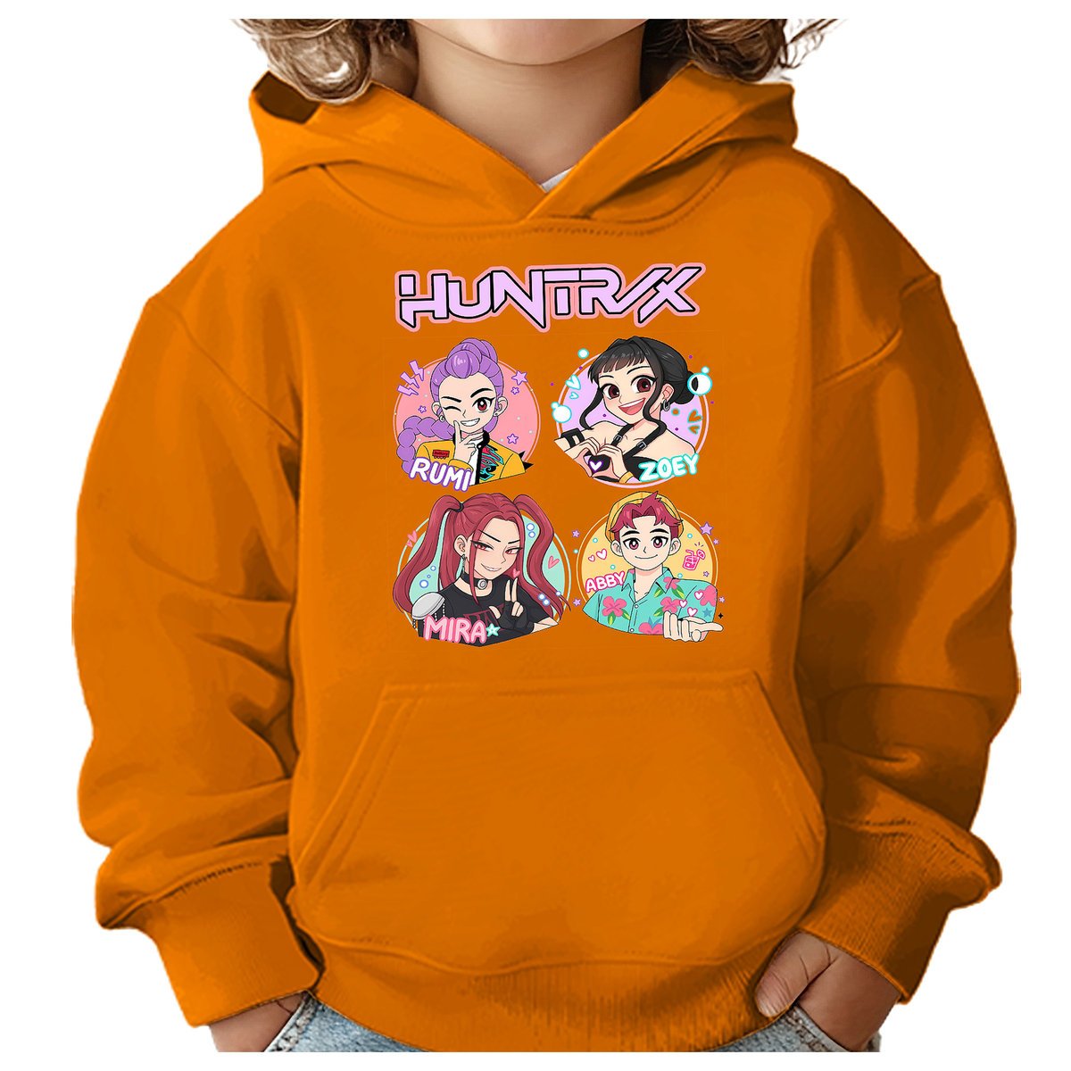 BLUZA DZIECIĘCA K-POPOWE ŁOWCZYNIE DEMONÓW HUNTRIX 110-116 Z KAPTUREM