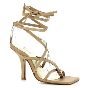 Beżowe sandały na szpilce CARINII - Carinii - Klapki i japonki damskie - miniaturka - grafika 1