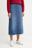 Spódnice - Tommy Hilfiger spódnica jeansowa bawełniana kolor niebieski midi prosta WW0WW46737 - miniaturka - grafika 1