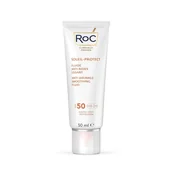 Balsamy i kremy do opalania - RoC Soleil-Protect Anti-Wrinkle Smoothing Fluid SPF 50 Ochrona przeciwsłoneczna 50 ml - miniaturka - grafika 1