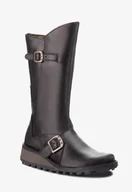 Kozaki damskie - Fly London Kozaki Skórzane Czarne Na Zamek 42 Ż1D - miniaturka - grafika 1