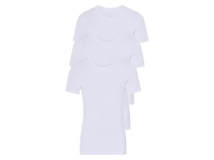 LIVERGY® Podkoszulki męskie z krótkim rękawem prążkowane, 3 sztuki (biały/okrągły kołnierzyk, 7/XL) - Koszulki męskie - miniaturka - grafika 1