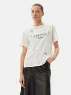 Koszulki sportowe damskie - Max Mara T-Shirt 2515971042650 Biały Regular Fit - miniaturka - grafika 1