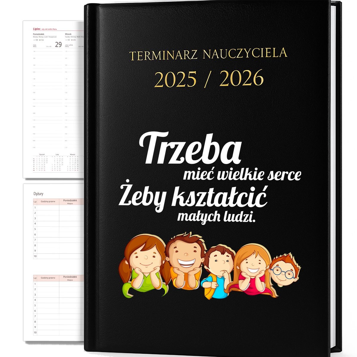 KALENDARZ PLANER A5 2025/2026 TRZEBA MIEĆ WIELKIE SERCE ABY KSZTAŁCIĆ LUDZI