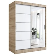 Szafy - Szafa przesuwna MODUO COMFORT 2 150 dąb sonoma/biała mat z lustrem - miniaturka - grafika 1