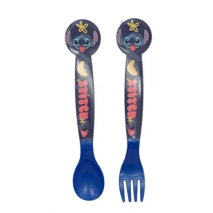 Disney Stitch - Zestaw plastikowych sztućców z kolekcji Palms (łyżka i widelec) - Sztućce dla dzieci - miniaturka - grafika 1